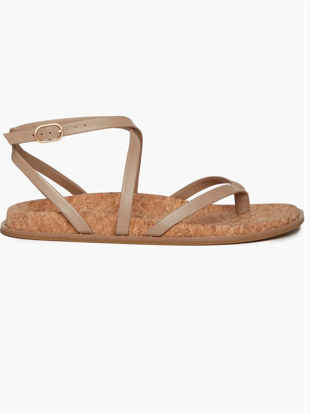 Paige Zana Ankle Strap Leather Sandal Size 7 in Color Sand